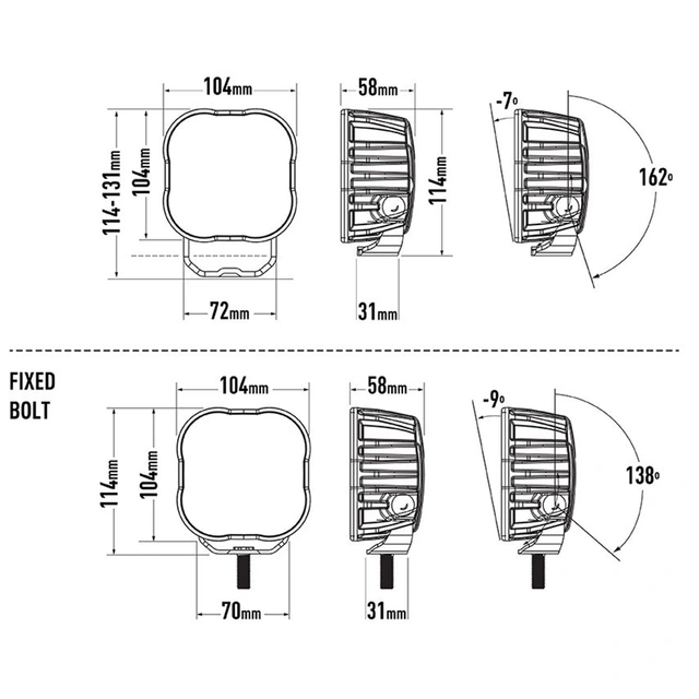 Lazer Utility 50 Red Tail Light 5000 lumen, 50W, med rødt posisjonslys 