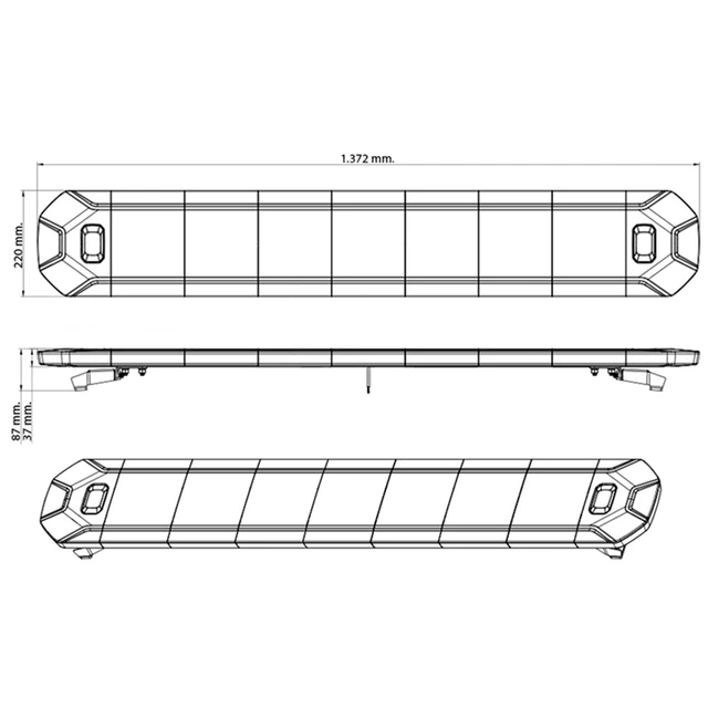 Elena LED Varsellysbjelke 1372mm. Oransje. ECE R65 / R10. IP67 