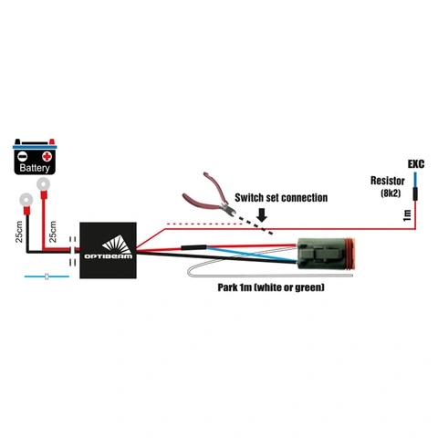 Optibeam relésett 12/24V 4-pin DTP, 12/24 volt