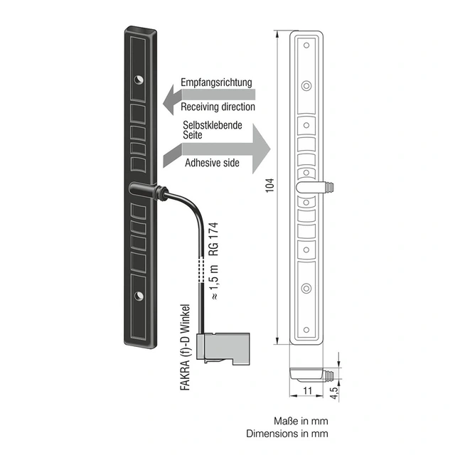 GSM vindusantenne GSM 900/1800, DECT, UIMTS/WLAN 