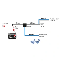 Autoline relésett 12/24V 4-pin DT, 12/24 volt