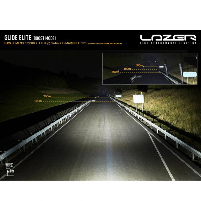 Lazer Glide Elite 20", LED, 12.800 Lumen, Kombo, 624 meter 