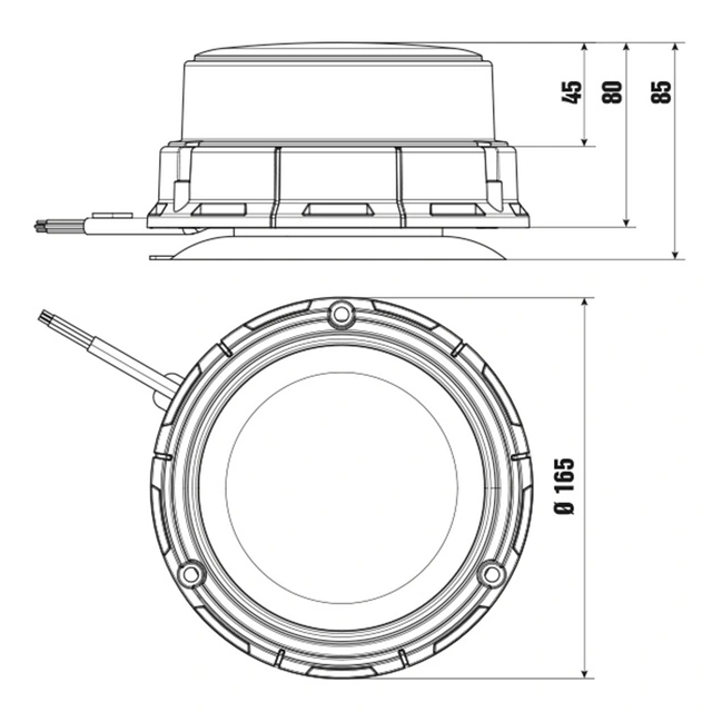 Optibeam Dark Phantom varsellys 12/24V, ECE R65 TA2, R10, magnetfeste 