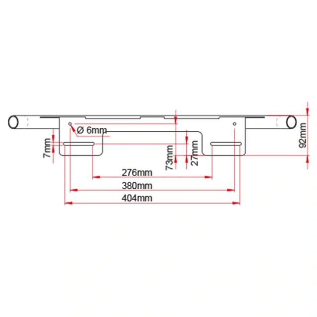 Skiltbrakett med bøyle Ø30mm, 3 fester 