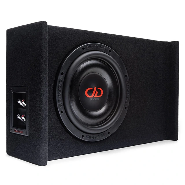 DD Audio LE-DF-SL610 basskasse 10" i kasse, 600W RMS, 2x2 Ohm 