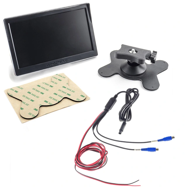Ampire 7" LCD-Skjerm (AHD/CVBS) 2xRCA inngang. 12V-24V 