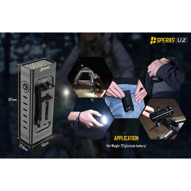 Speras U2 lykt for sykkel 5000 Lumen, 320 meter kastelengde 