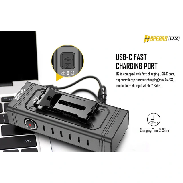 Speras U2 lykt for sykkel 5000 Lumen, 320 meter kastelengde 