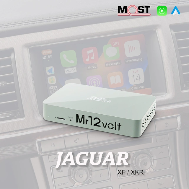 Mr12volt Trådløs CarPlay/Android Auto Jaguar XF/XKR ,DSP, OEM Mikrofon 