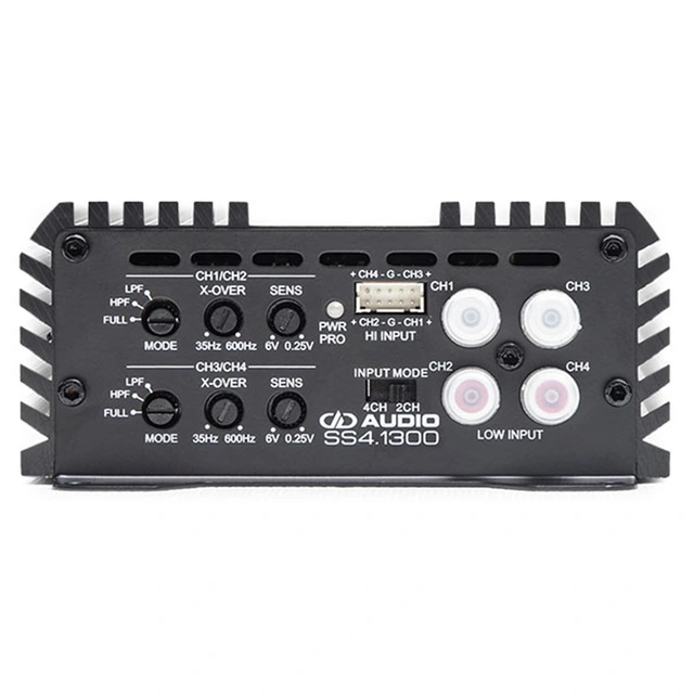 DD Audio SS4.1300-24V. 4-kanals forst. 24V, 4x325W RMS, 2 Ohm, Klasse D 