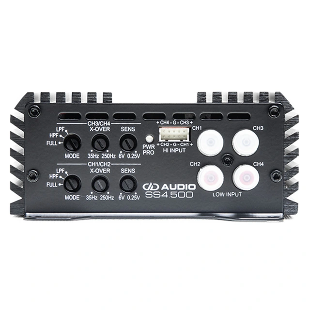 DD Audio SS4.500 4-kanals forsterker 4x125W RMS, 2 Ohm, Klasse D 