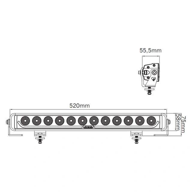 Strands Dark Knight Identity 2.0 Ledbar 20", 11000 Lumen, posisjonslys 