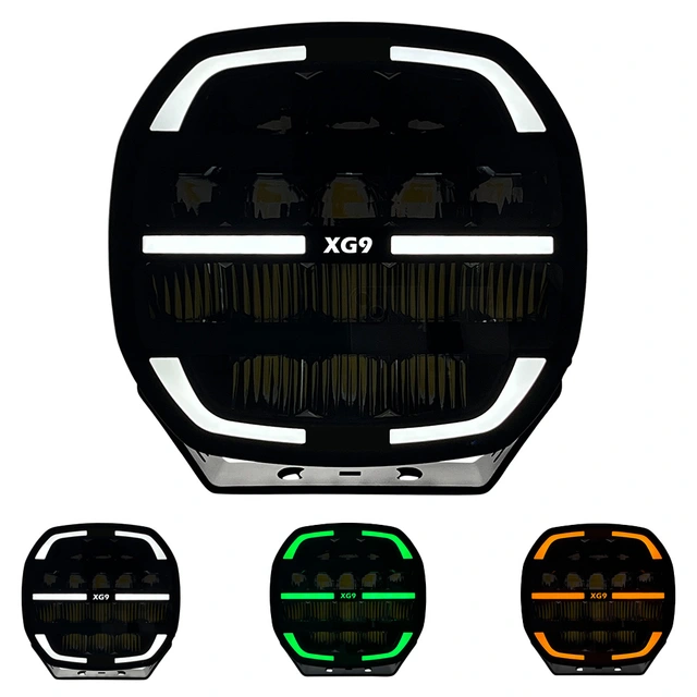 XG9 Driving Light White Multicolor Parklys Hvit, Gul og Grønn. 