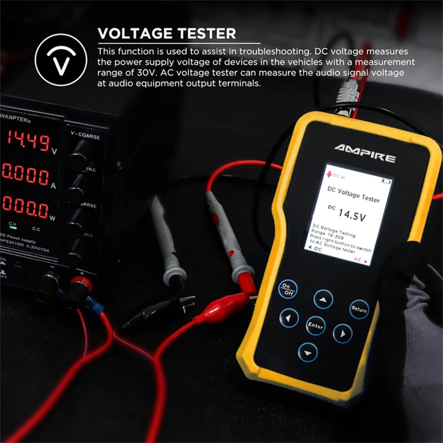 AMPIRE multifunksjonell lydtester Signalgenerator, motstand og fasemåling+ 