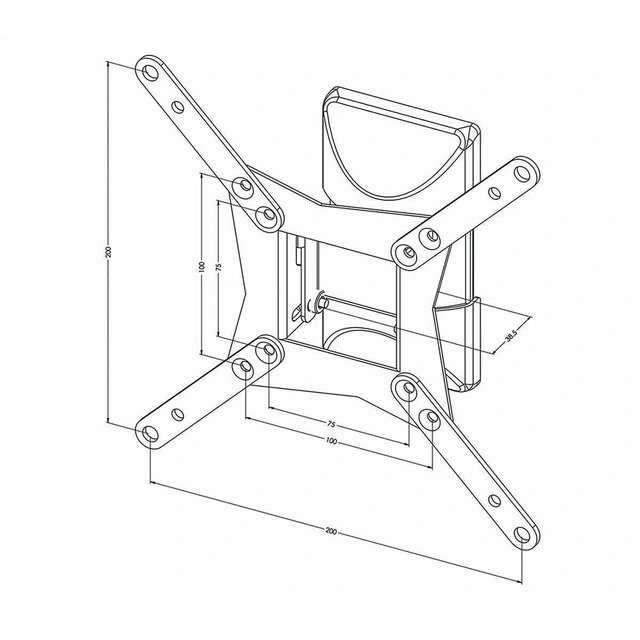 Nedis Full Motion TV Veggfeste 10-32", 30kg, Tiltbar, Roterbar 