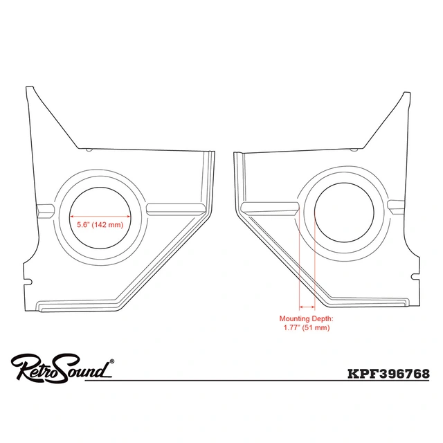 RetroSound Sparkepanel/høyttaleradapter Ford Mustang (1967 - 1968) 