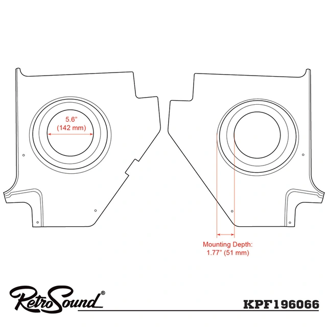 RetroSound Sparkepanel/høyttaleradapter Ford Falcon (1960 - 1966) 