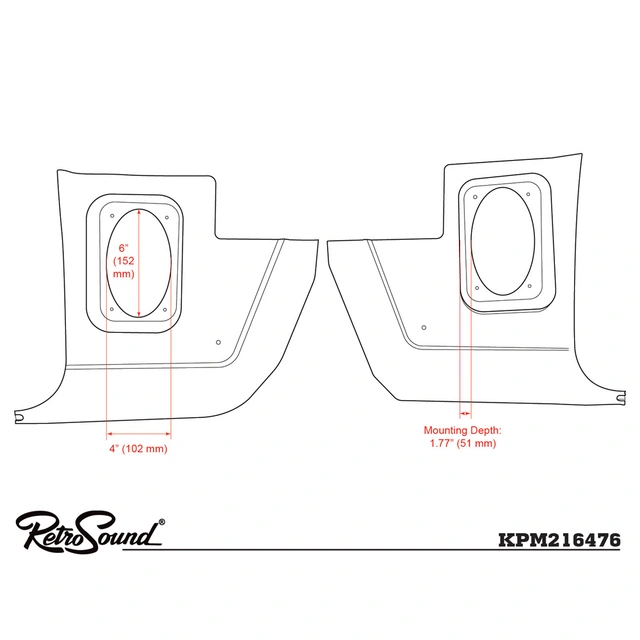 RetroSound Sparkepanel/høyttaleradapter Dodge/Plymouth (1964 - 1976) 