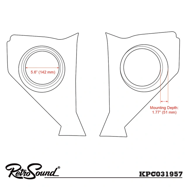 RetroSound Sparkepanel/høyttaleradapter Chevrolet (1957 modeller) 