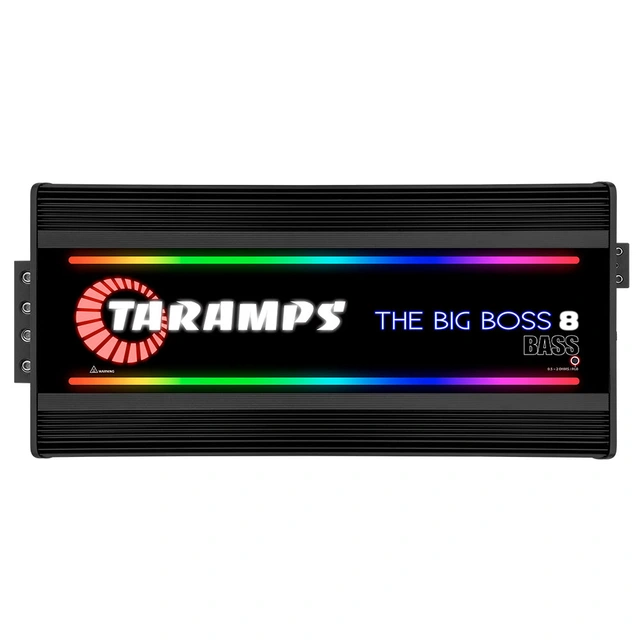 Taramps The Big Boss 8 Bass monoforst. 8000W RMS, 0.5-2 Ohm, RGB, Sort 