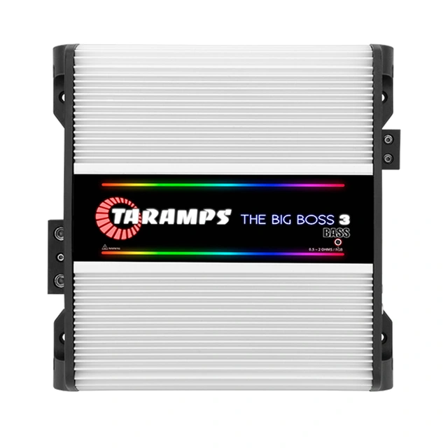 Taramps The Big Boss 3 Bass monoforst. 3000W RMS, 0.5-2 Ohm, RGB, Hvit 