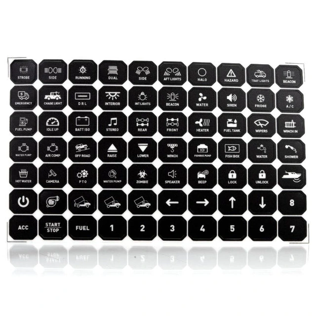 Lumen 8 bryterpanel med strømfordeling 8 knapper, 12/24V, App og styringspanel 