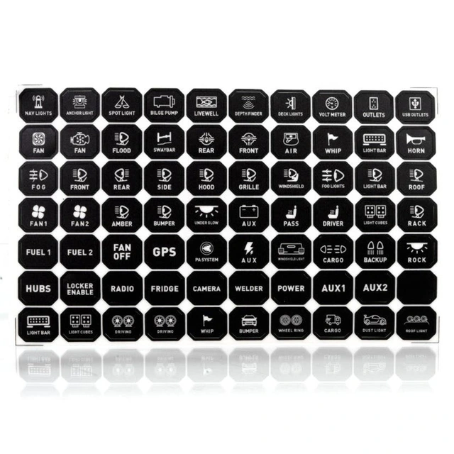 Lumen 8 bryterpanel med strømfordeling 8 knapper, 12/24V, App og styringspanel 