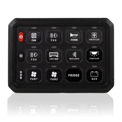 Lumen 12 bryterpanel med strømfordeling 12 knapper, 12/24V, App og styringspanel