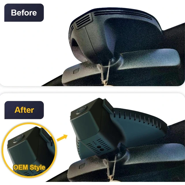 FITCAMX Integrert 4K Dashcam (foran+bak) Skoda Kodiaq (2017 - 2021) "8677" Sort 