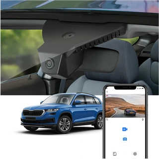 FITCAMX Integrert 4K Dashcam (foran+bak) Skoda Kodiaq (2017 - 2021) "8677" Sort