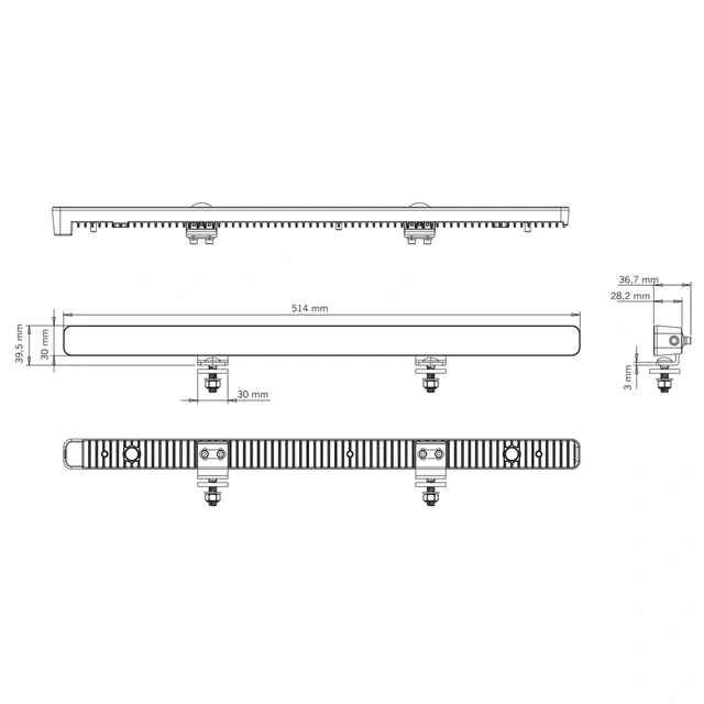 Strands Nuuk E-Line Low Profile ledbar 7800 Lumen, Innebygd relé 