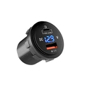 4 CONNECT Voltmeter med USB-C/A Vanntett,12-24V