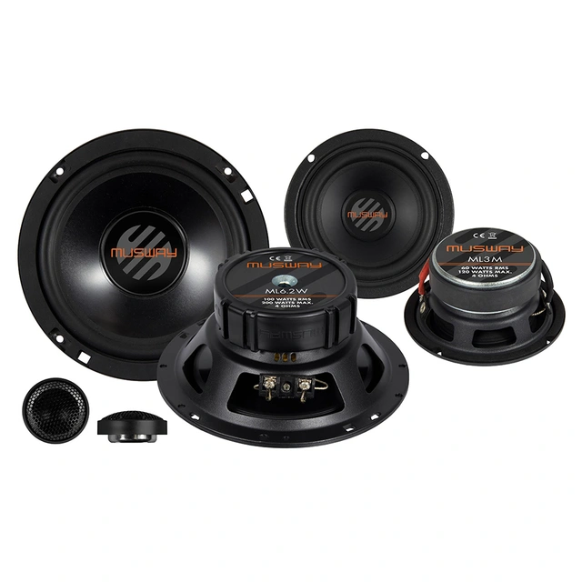 Musway ML63A 3-veis høyttalersett 6.5", 100W RMS, 4 Ohm 