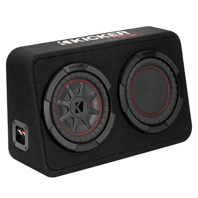 Kicker TCWRT8 slim basskasse 8" i kasse, 300W RMS, 2 Ohm, CompRT 