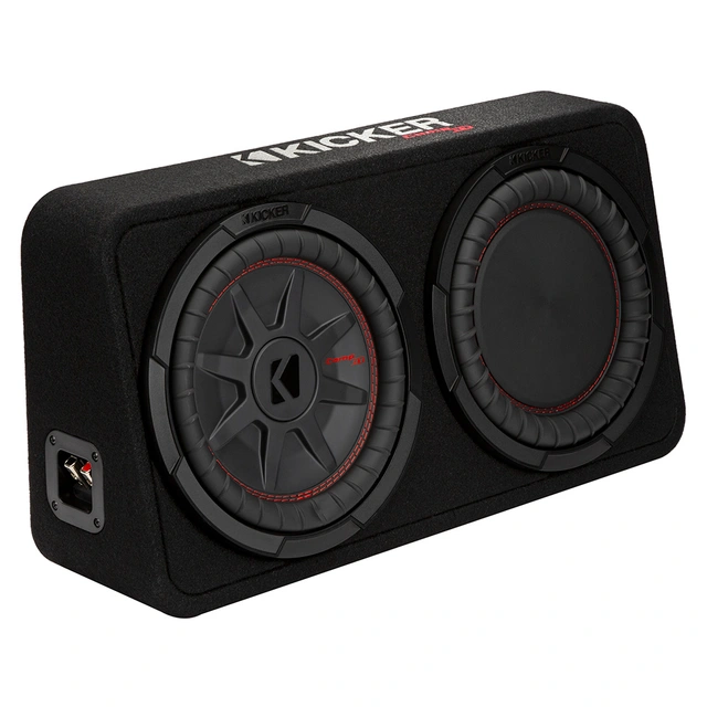 Kicker TCWRT10 slim basskasse 10" i kasse, 400W RMS, 2 Ohm, CompRT 