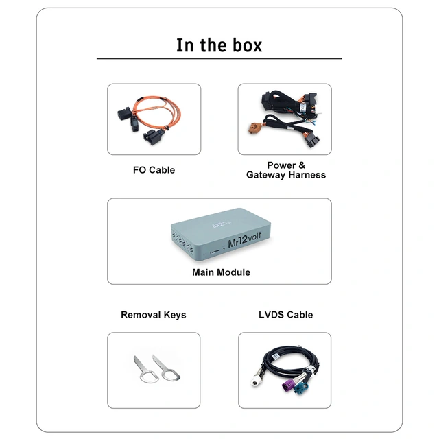 Mr12volt Trådløs CarPlay/Android Auto Audi med MMI 3G/3G+, DSP, OEM Mikrofon 