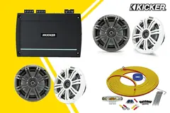 Kicker "YELLOW" båtstereopakke KXM400.4 2xKM654 SEA4287