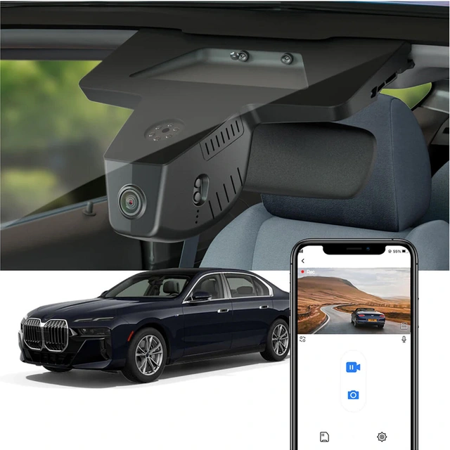 FITCAMX Integrert 4K Dashcam (foran+bak) BMW i7 (2023 -->) "3828" 