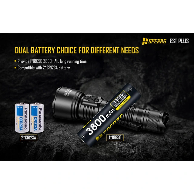 SPERAS EST PLUS Lommelykt 1600 Lumen, 726 meter kastelengde 