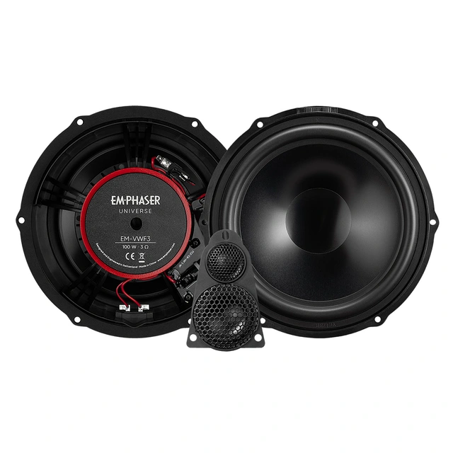 Emphaser EM-VWF3 Høyttalersett T5/T5.1 8", 80W RMS, VW T5/T5.1 3-veis sett 