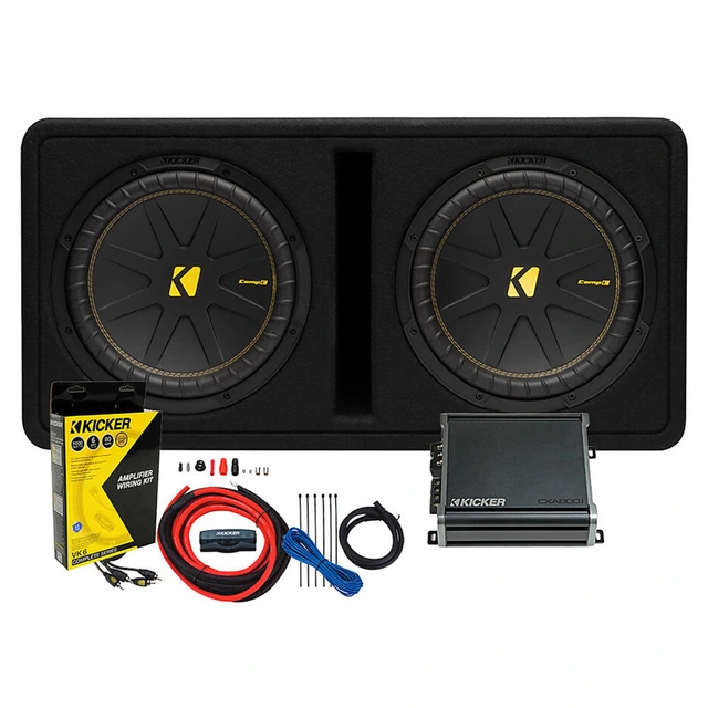 Kicker Kickpack 2x12" basspakke Pakke med 2x12", forsterker og kabelsett 