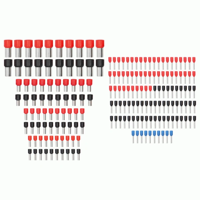 Sett med endehylser og krympestrømper 380 stk endehylser og krympestrømper 