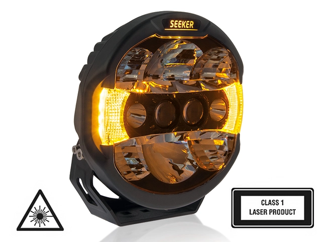 Seeker Quantum Ledzer LED fjernlys 9", 6500 lumen, LED, Laser, Posisjonslys 