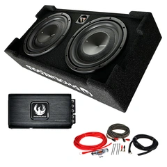 Phoenix Gold basspakke 1 2x10" i slimkasse, forsterker, kabelsett