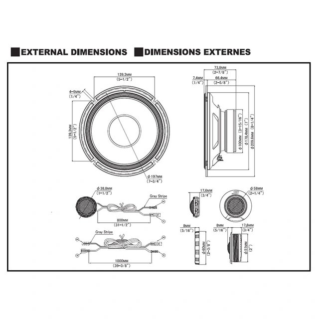 Alpine S2-S80C komponentsett 8", 85W RMS, S-serie 