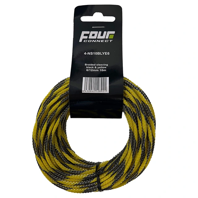 4 CONNECT Nylonstrømpe Gul/sort, 10 meter, 10-20mm² 
