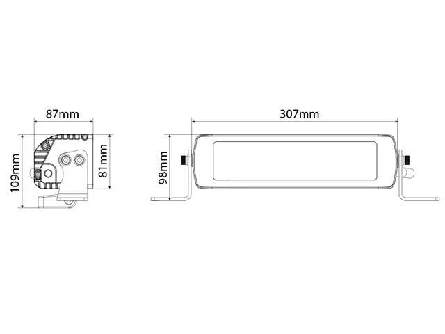 Optibeam Savage 12 12", 2760 lumen, Posisjonslys 