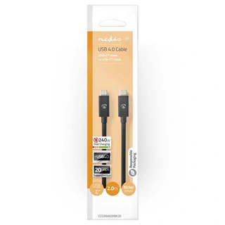 USB C - USB C kabel USB C, 4.0 Gen 2x2, 2 meter