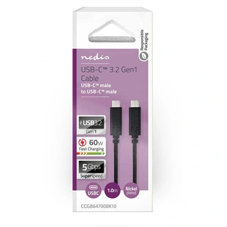 USB C - USB C kabel USB C, 3.2 Gen 1, 1 meter