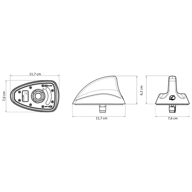 MTA Shark2 DVB-T/FM (Fakra) Sharkantenne for takmontering 